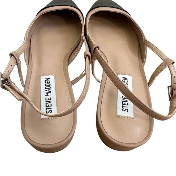 Steve Madden Slingback Mules Taupe, Black 6.5 - Picture 4 of 6